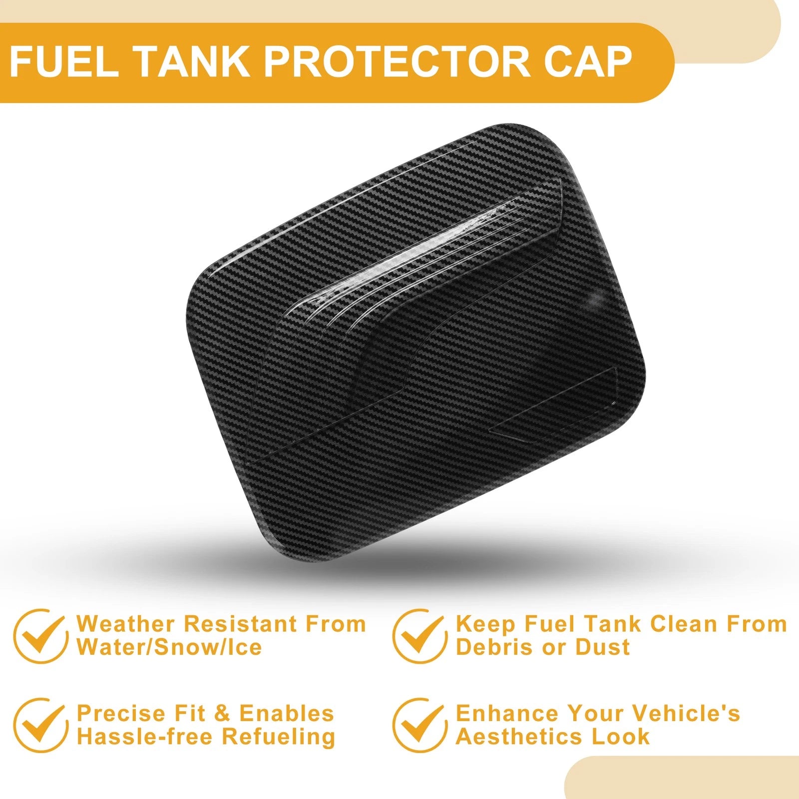 Fuel Tank Door Cap for Toyota RAV4 (2019–2025) Carbon Fiber Black