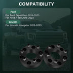4X 1.5" Hubcentric Wheel Spacers 6x135 14x1.5 for Ford F150 Expedition (2015–2025)