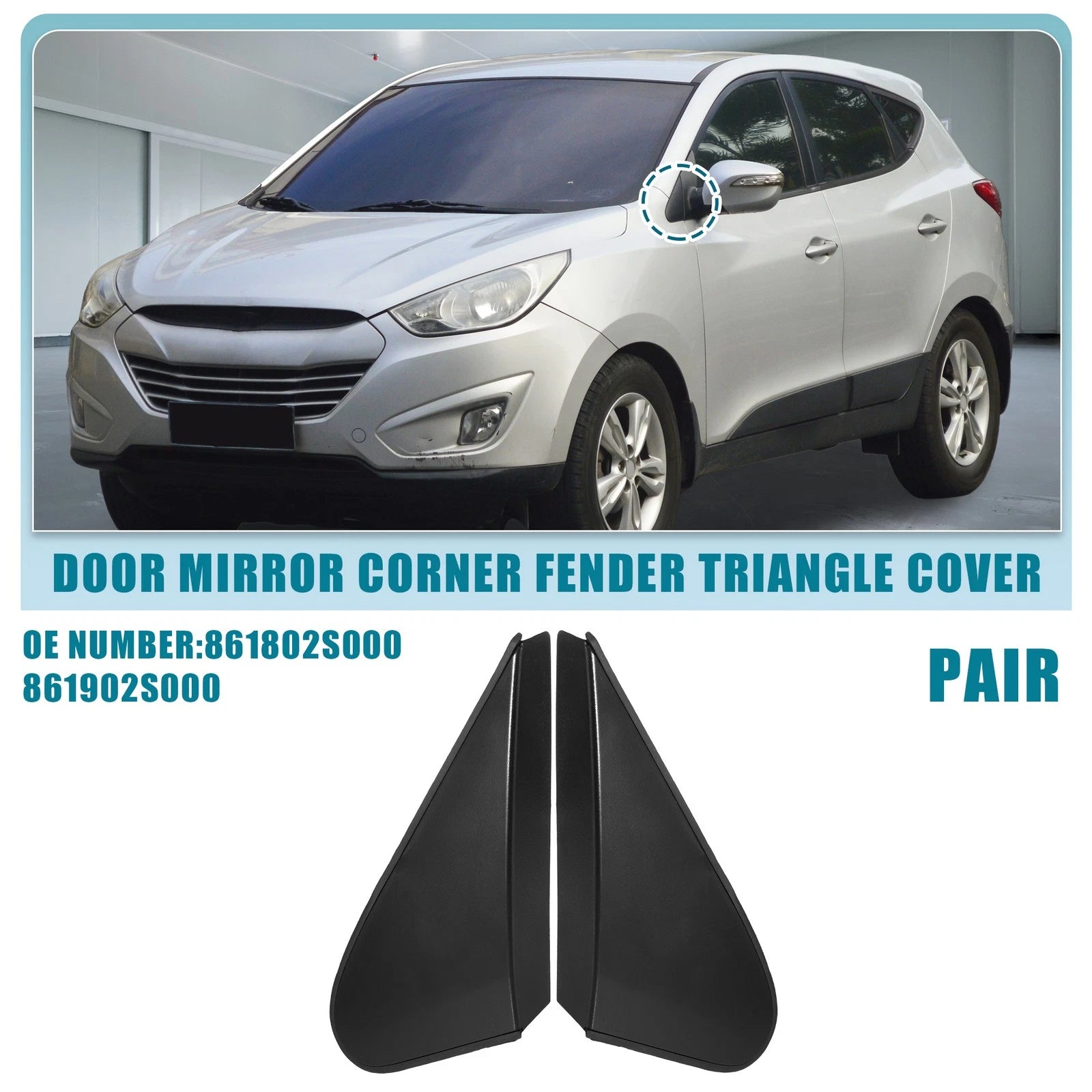 Front Car Mirror Corner Fender Triangle Cover No. 861802S000 for Hyundai 