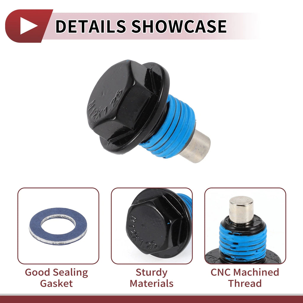 Set of 1 Car Oil Drain Plug for Toyota Tacoma, Camry (No. 9043012031) Blue Black