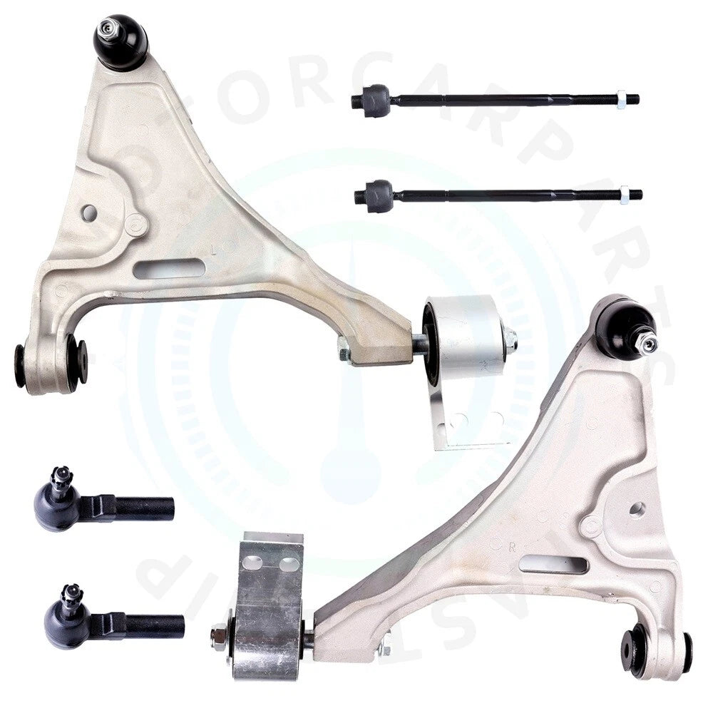 Set of 6 Front Lower Control Arm Tie Rod Ends for Buick Lucerne (2006–2011)