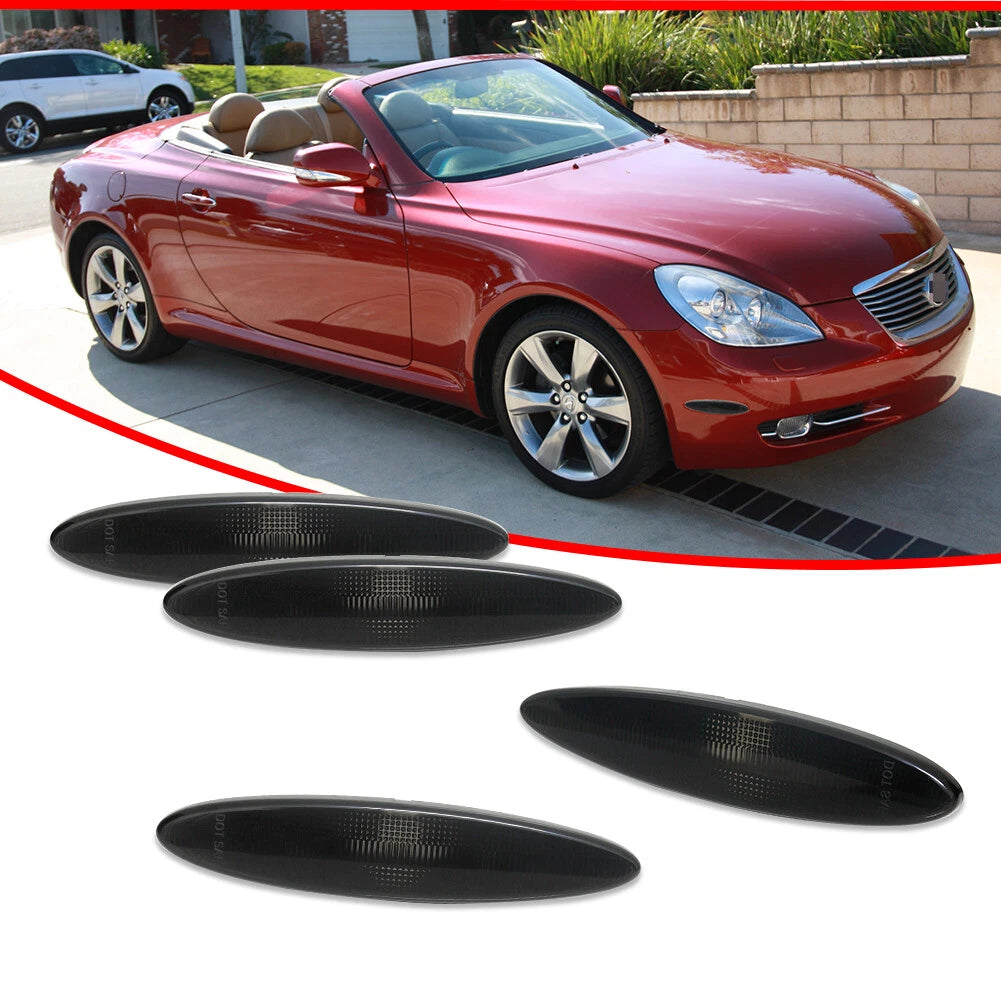 Set of 4 Smoked Side Marker Light Covers for Lexus SC 430 (2002–2010)
