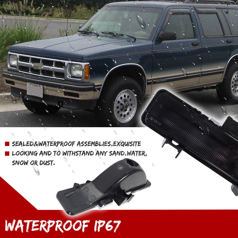 Smoked Front Bumper Parking Signal Lights for Chevy S-10 / GMC S-15 (1983–1993)