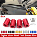 Hood Vent Spacer Riser Kit for Auto Engine Motor (8mm Bolt, Aluminum)