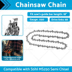 18" Tungsten Carbide Saw Chain for Stihl MS250 (Fits .325" 68 DL)