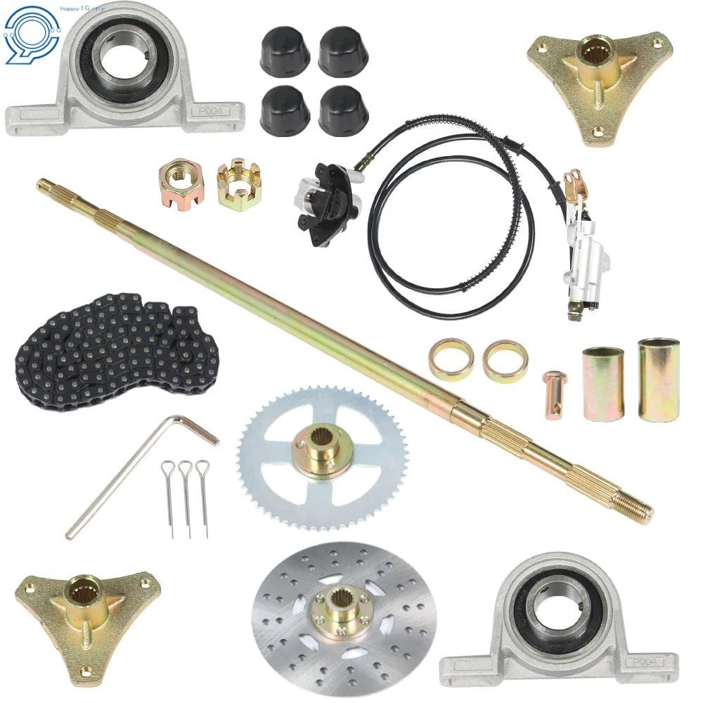 29in Rear Live Axle Kit with Brake Assembly & Sprocket Hub for Go Kart ATV