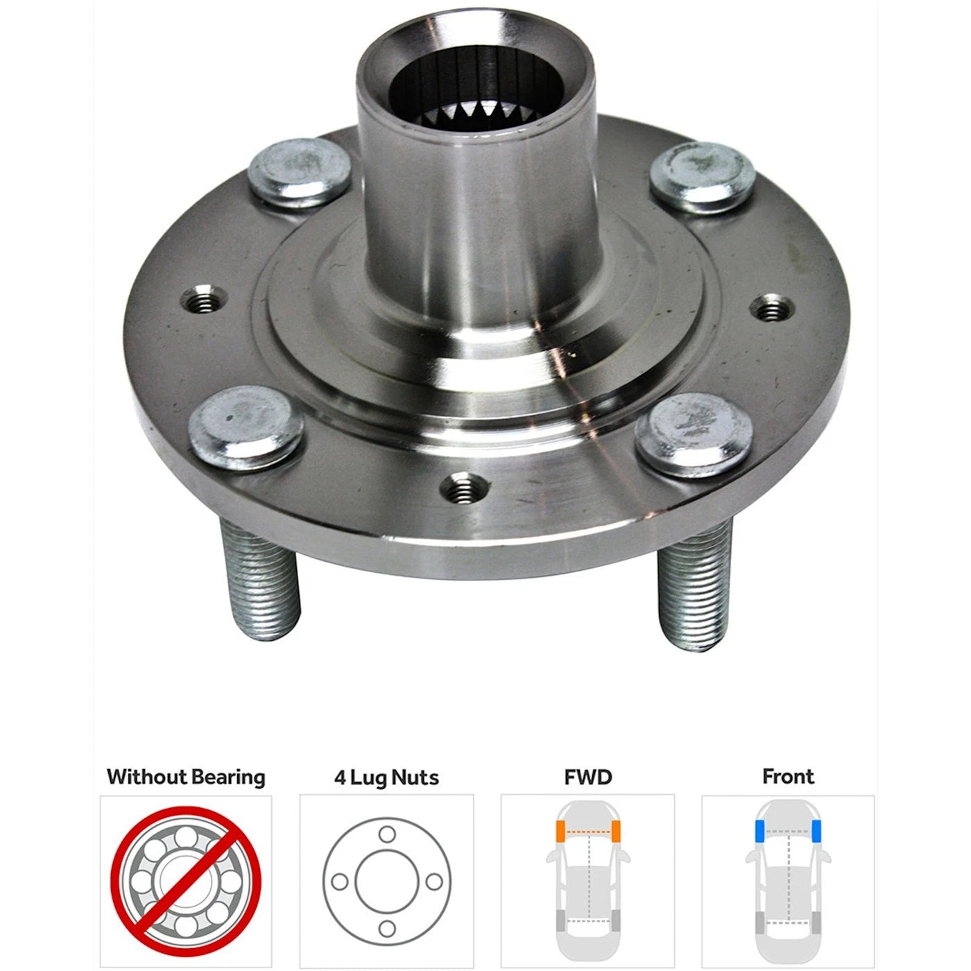 2X Front Wheel Hubs for Honda Civic