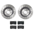 Brembo Rear Brake Kit Drilled Disc Rotors & Low-Met Pads for MB R230 SL55 AMG (2002–2008)