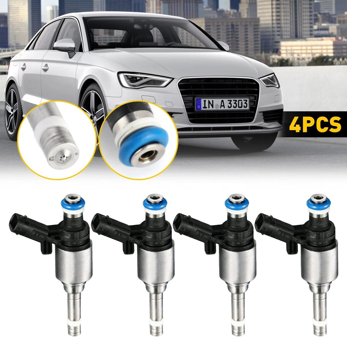 4x Fuel Injectors for Audi A3 Quattro (2008–2013), Avant A4/A5 Quattro (2009–2015)
