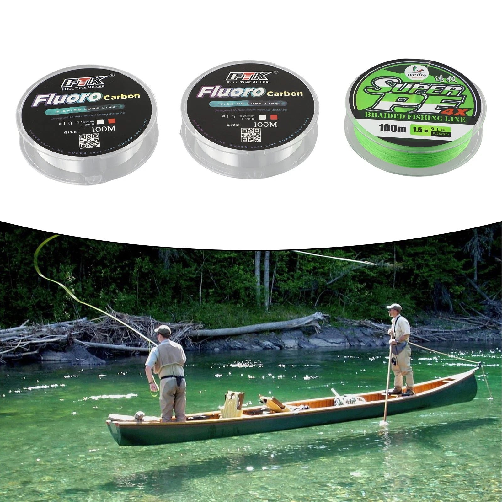 Fishing Line 100M Fluorescent Green Smoother Casting