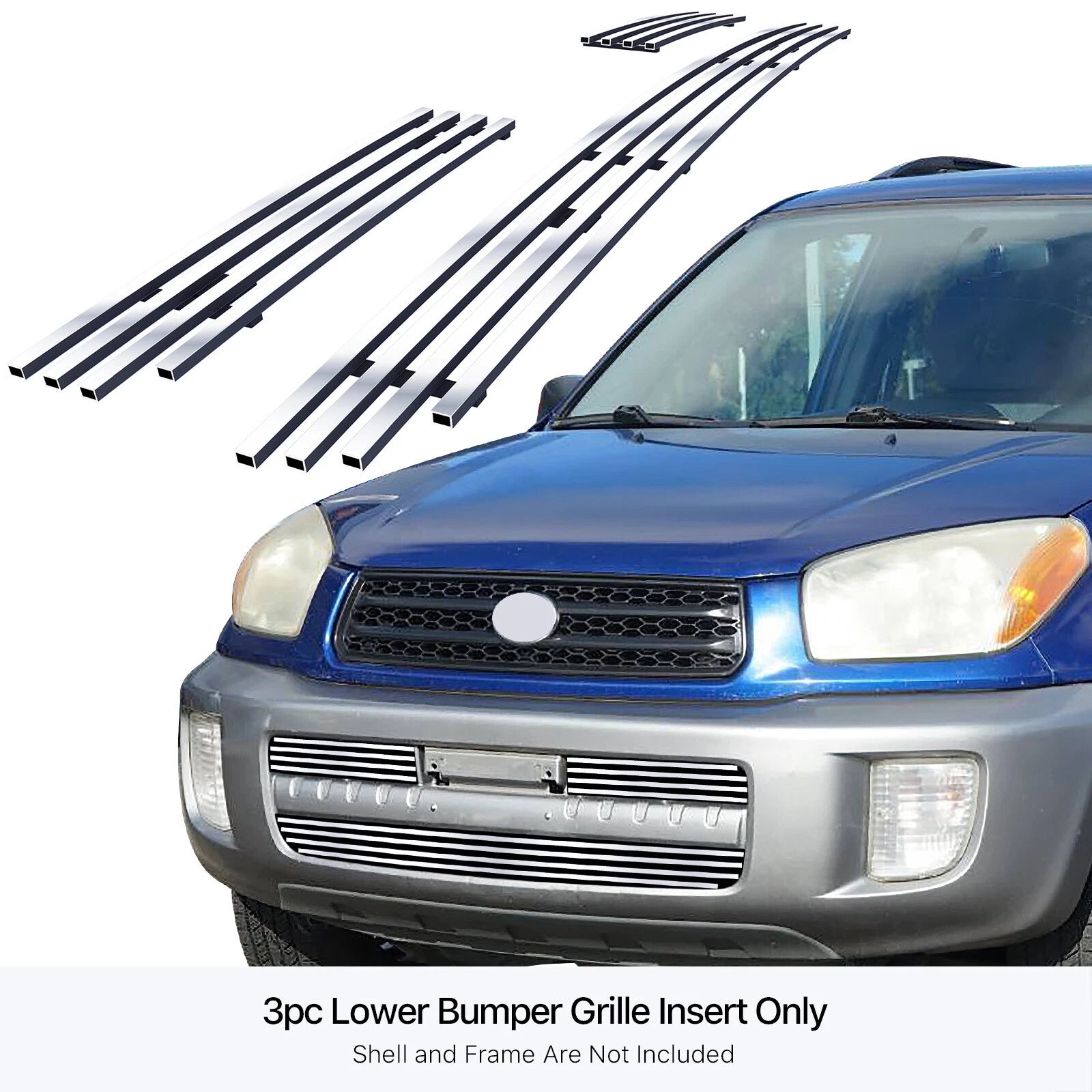 Stainless Chrome Billet Grille Insert for Toyota RAV4 (2001-2003)