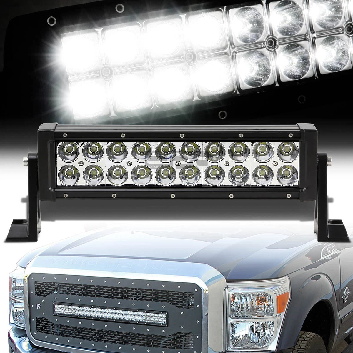 60W Dual Row 14" Bridgelux LED Work Offroad Light Bar for Trucks