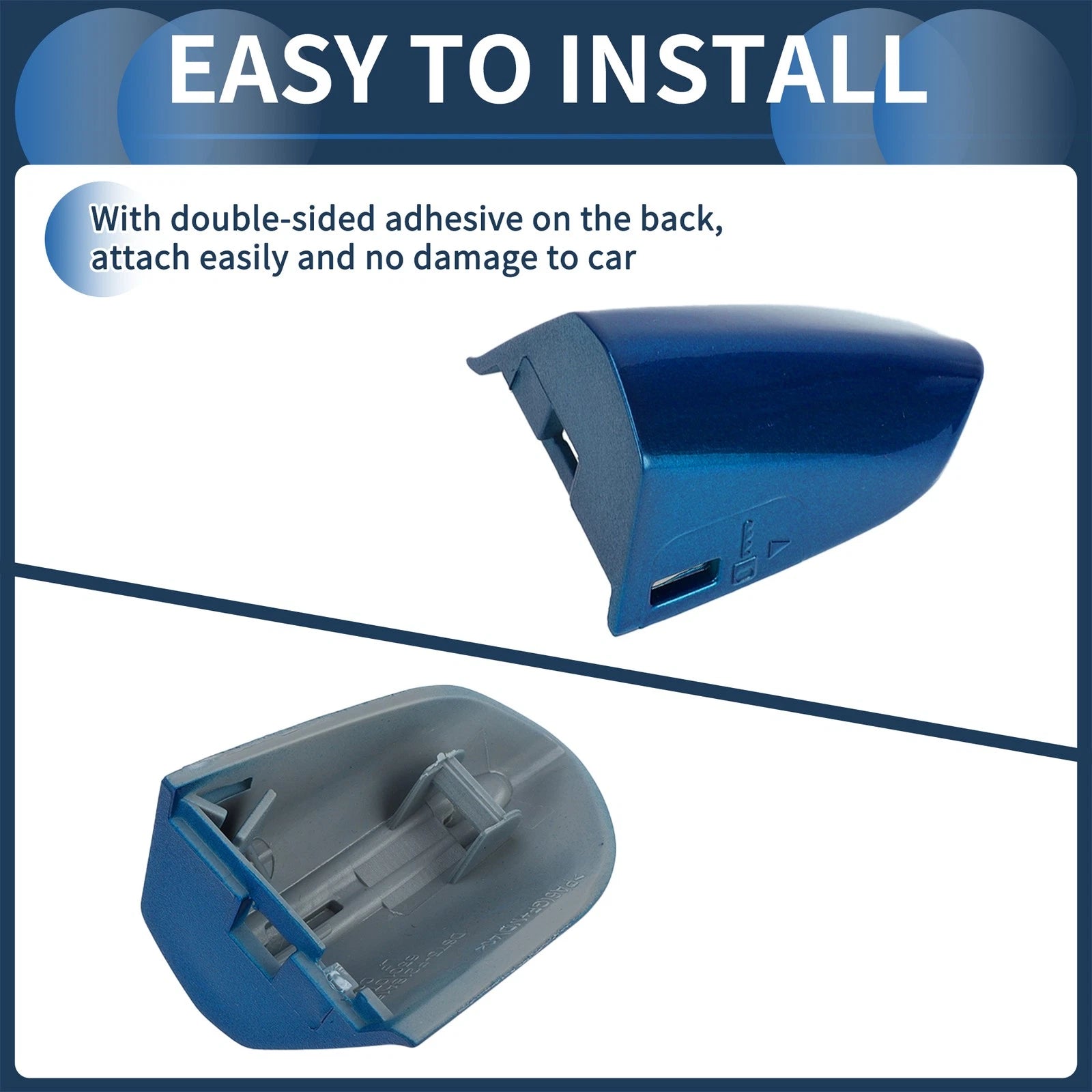 Door Handle Cover Front Left for Ford Mustang (2015–2020) ABS Blue