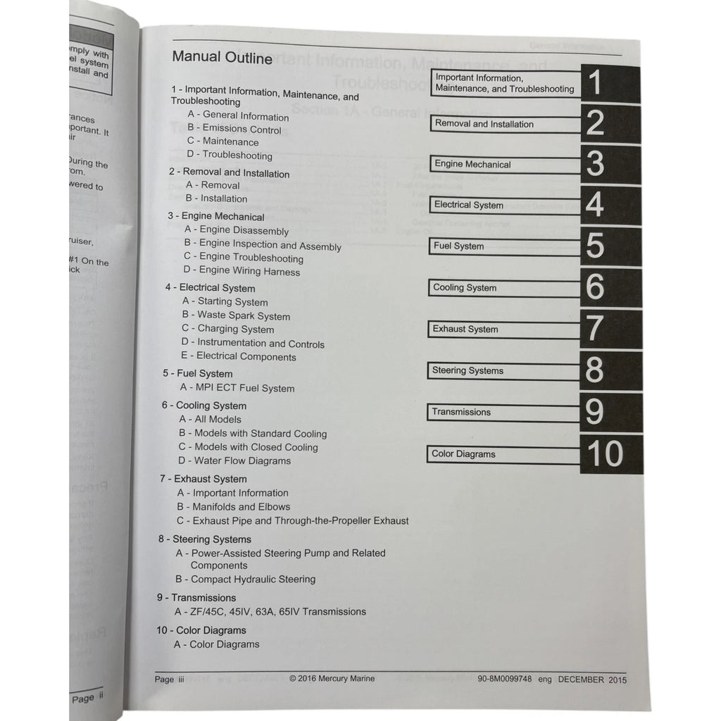 Service Manual for Mercury MerCruiser 6.2L (2015) 90-8M0099748