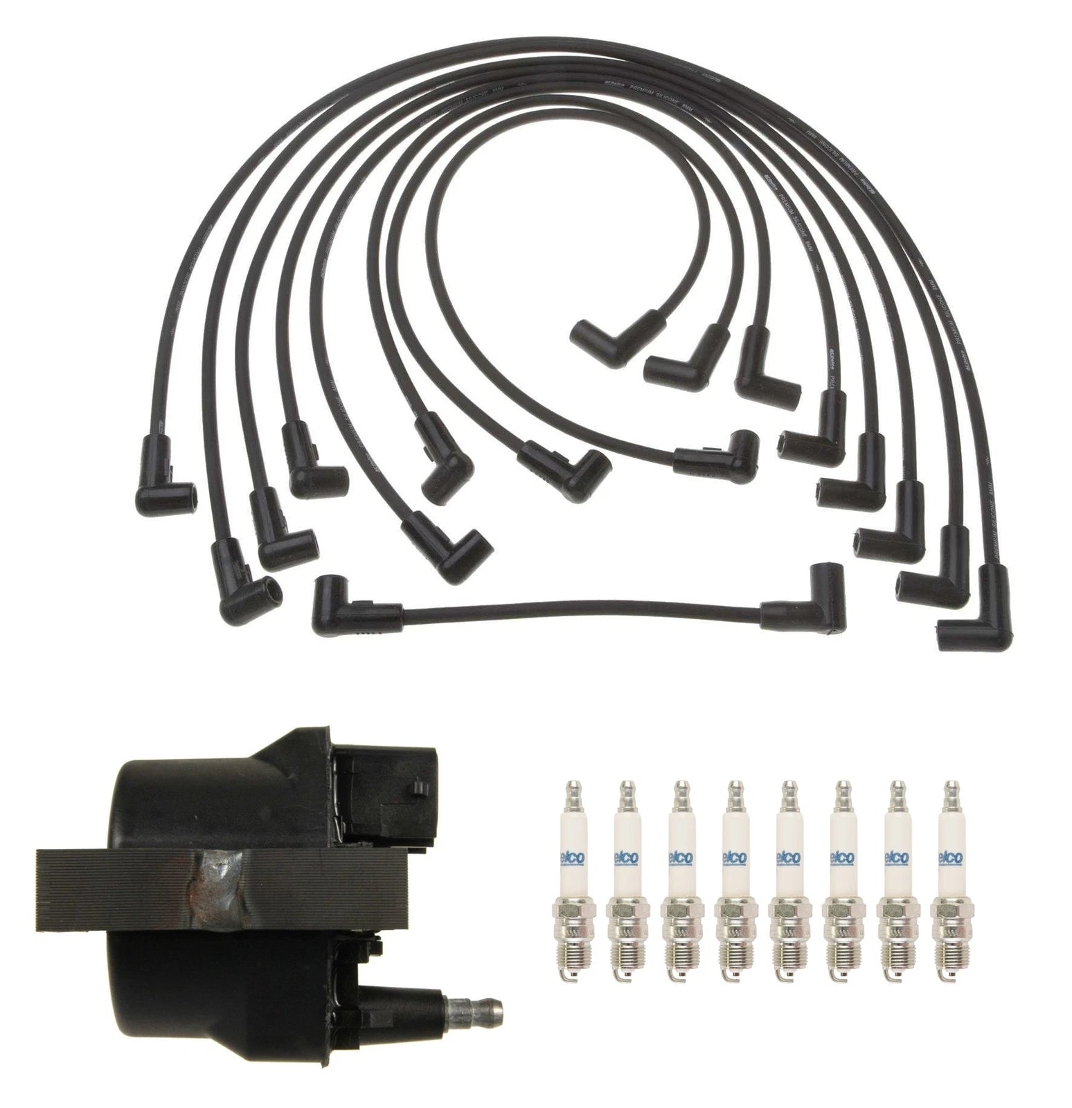 Ignition Wires Coil & 8 Spark Plugs Kit for Chevrolet GMC V8