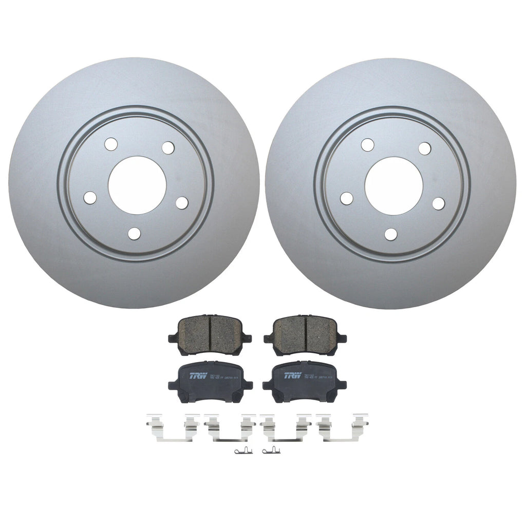 Front Brake Kit with 296mm Disc Rotors & TRW Pro Ceramic Pads for Cobalt Malibu G6 Aura (2005–2010)