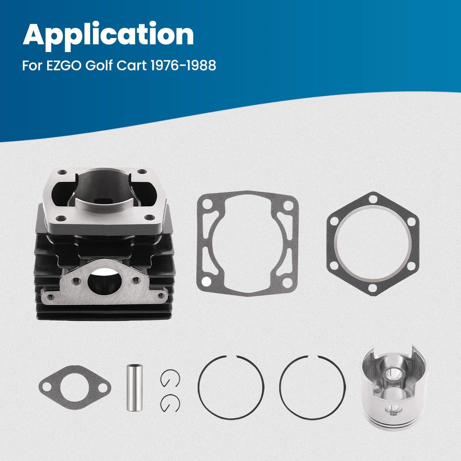 Cylinder and Piston Rebuild Kit for EZGO 76-88 2 Cycle 244CC