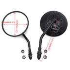 Side Mirrors for Harley Softail Dyna Sportster Touring (Black Round)