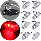8X Side Marker Lights for Pickup Truck (Clear Lens, Mini, 12V, 2.5'')