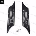 CNC Billet Aluminum Saddlebag Latch Cover Flame for Harley Touring (1993–2013)