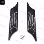 CNC Billet Aluminum Saddlebag Latch Cover Flame for Harley Touring (1993–2013)