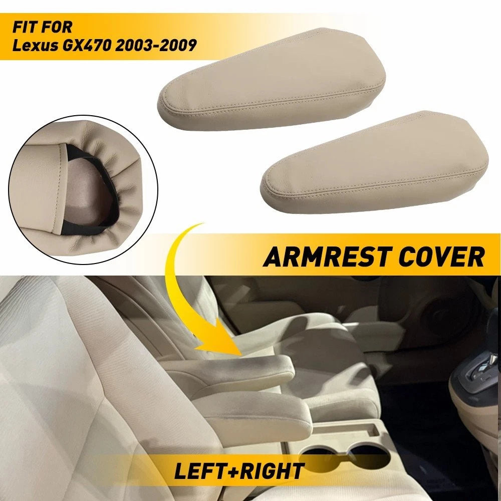 Seat Armrest Cover for Lexus GX470 (2003–2009) Beige Leather