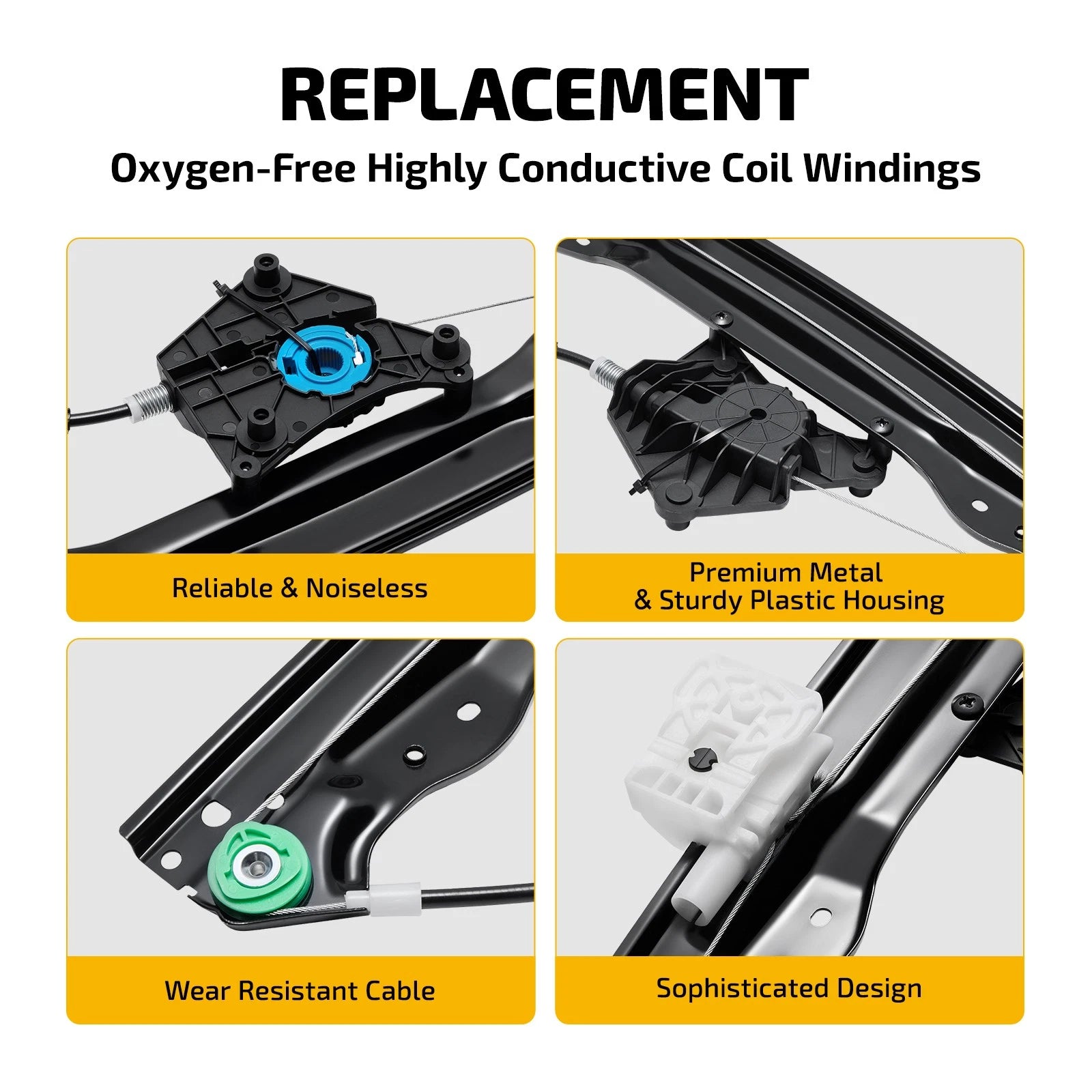 Window Regulator Without Motor Front Driver Left for Dodge Avenger (2008–2010) 752-312