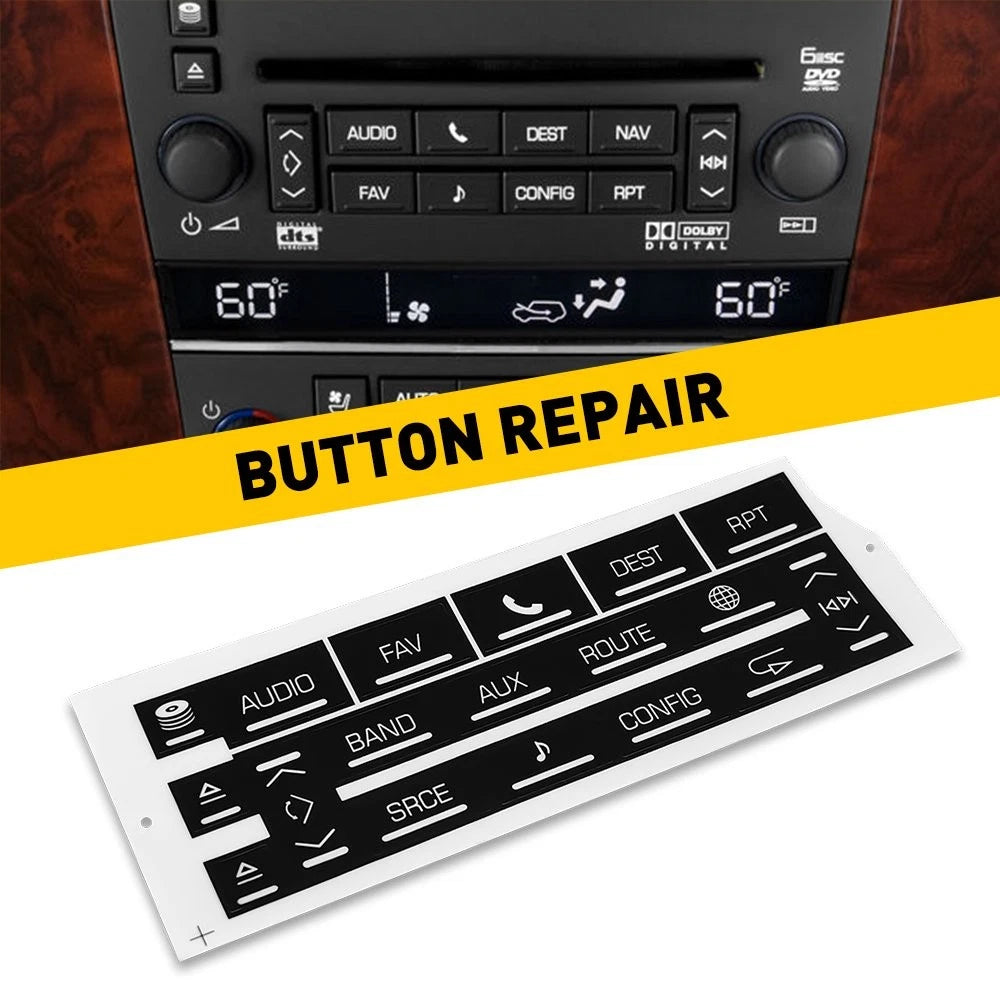 Set of 2 Replacement Radio Button Stickers for Cadillac Escalade (2007–2014)