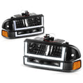 U-Shape LED DRL Switchback Headlights for Chevy Blazer/S10 (1998–2004)