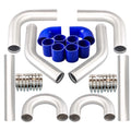 2.5" Universal Aluminum Turbo Intercooler Elbow Pipe Kit with Hose & Clamp