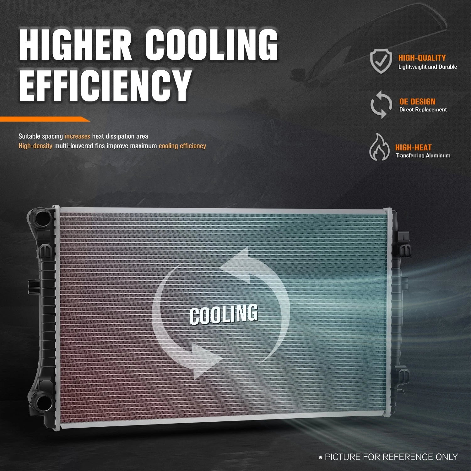 Cooling Radiator DPI-13517 for VW Golf 2.0L Diesel (2015–2019)