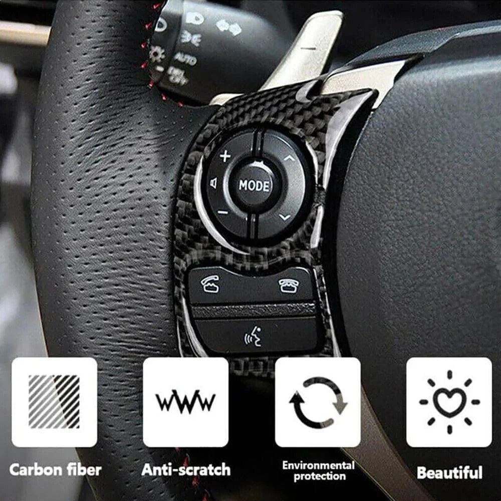Carbon Fiber Steering Wheel Button Trims for 2014-2017 Lexus IS250 IS300 IS350