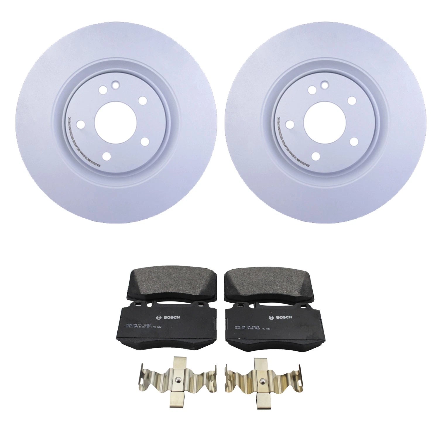 Hella Front Rotor & Bosch QuietCast Brake Pad Kit for Mercedes SL500 (R129)