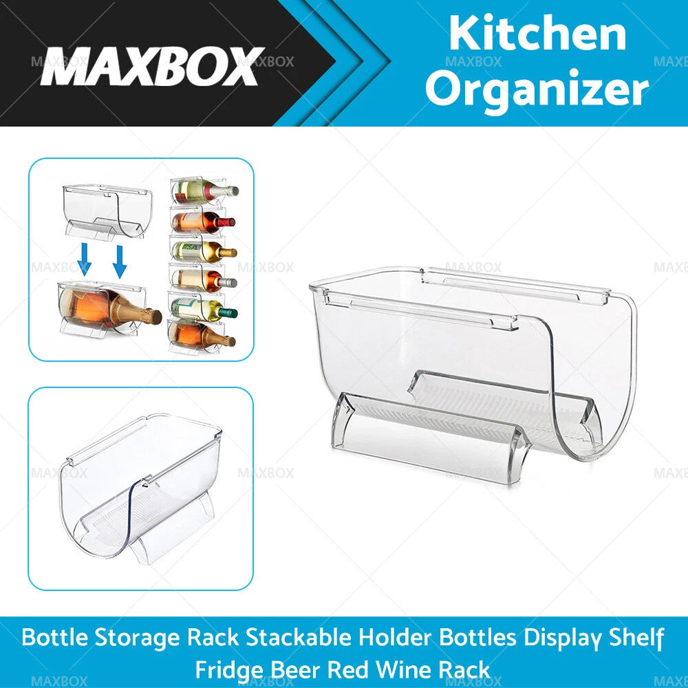 Bottle Storage Rack for Fridge Kitchen Bar (Stackable)