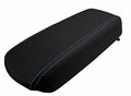 Leather Console Lid Armrest Cover for Ford Focus (2008–2011) Black Blue Stitch