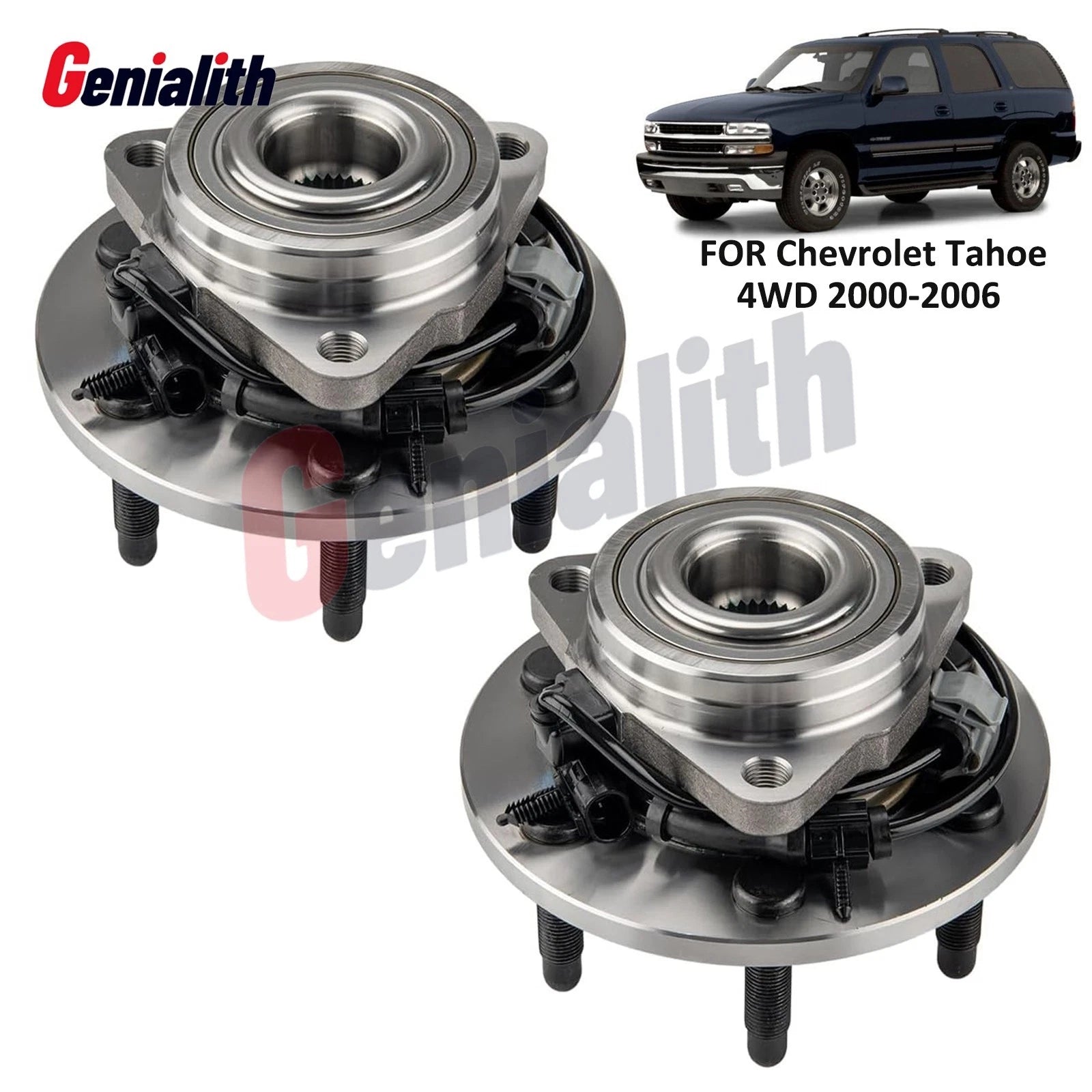 Pair 4WD Front Wheel Hub & Bearings 6Lug 515036 for Chevrolet Tahoe (2000–2006)