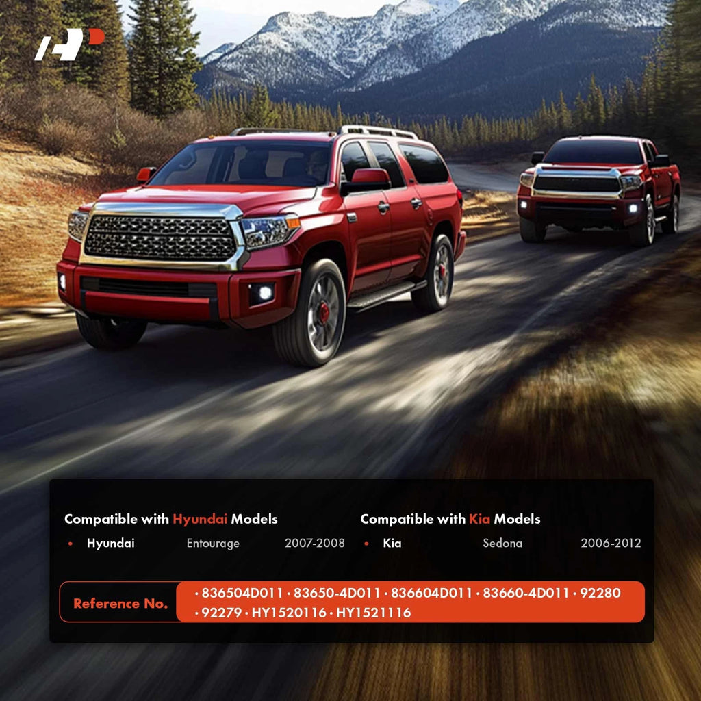 2X Rear Chrome Exterior Door Handle for Kia Sedona, Hyundai Entourage (2006–2012)