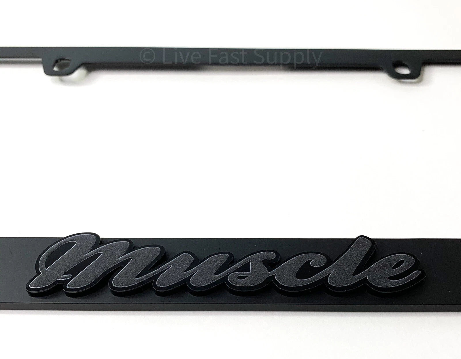 Matte License Plate Frame Premium Gray with Black Outline for Muscle Style (Universal)