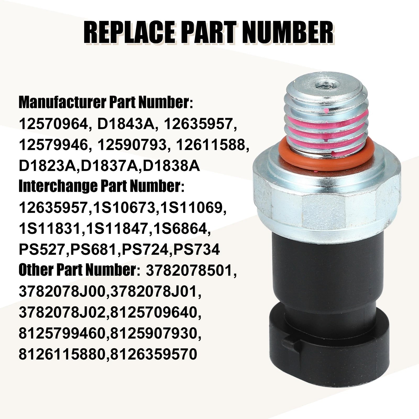 Engine Oil Pressure Sensor 12570964 D1843A for Buick Chevrolet Cadillac 