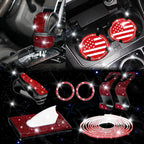 USA Flag Bling Cup Coaster Self-Adhesive Trim for Interior Decor (2008–2024)