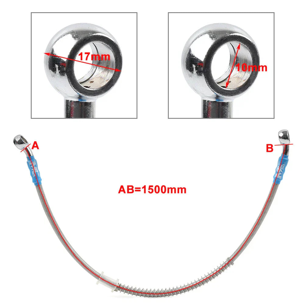 150cm Braided Steel Brake Clutch Oil Hose Line for Motorcycle Motorbike
