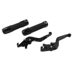 Black Extendable Brake Clutch Levers Grips Set for Suzuki GSR750 (2011-2016)