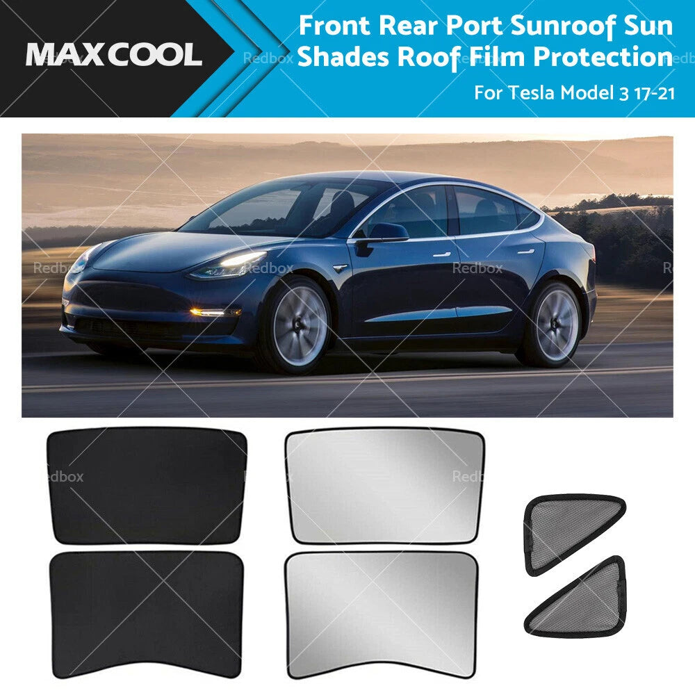 Rear Sunroof Sun Shades for Tesla Model 3 (2017–2021)