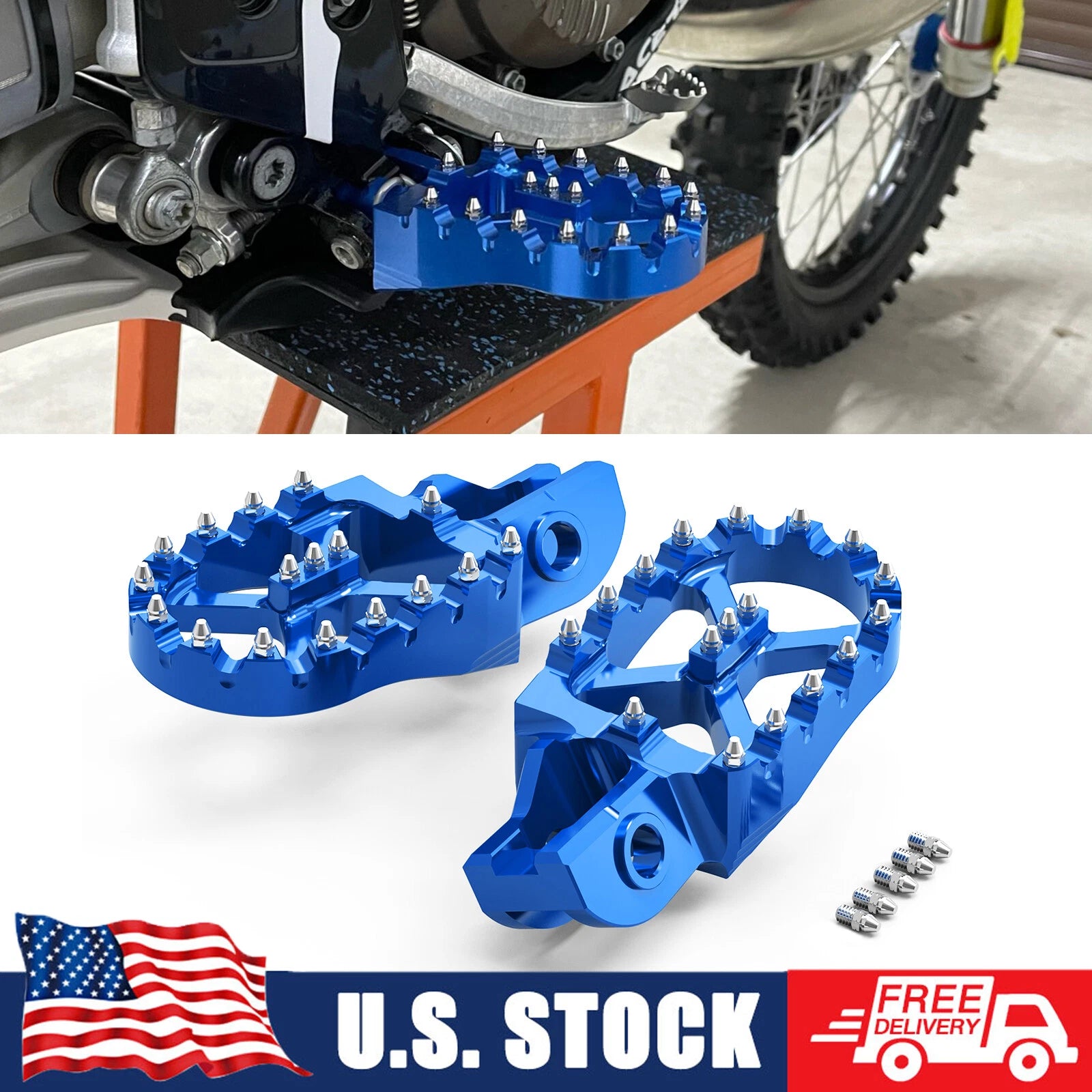 CNC Wide Foot Pegs for Husqvarna TC85 TE250i TE300i FE350 (2017–2023)
