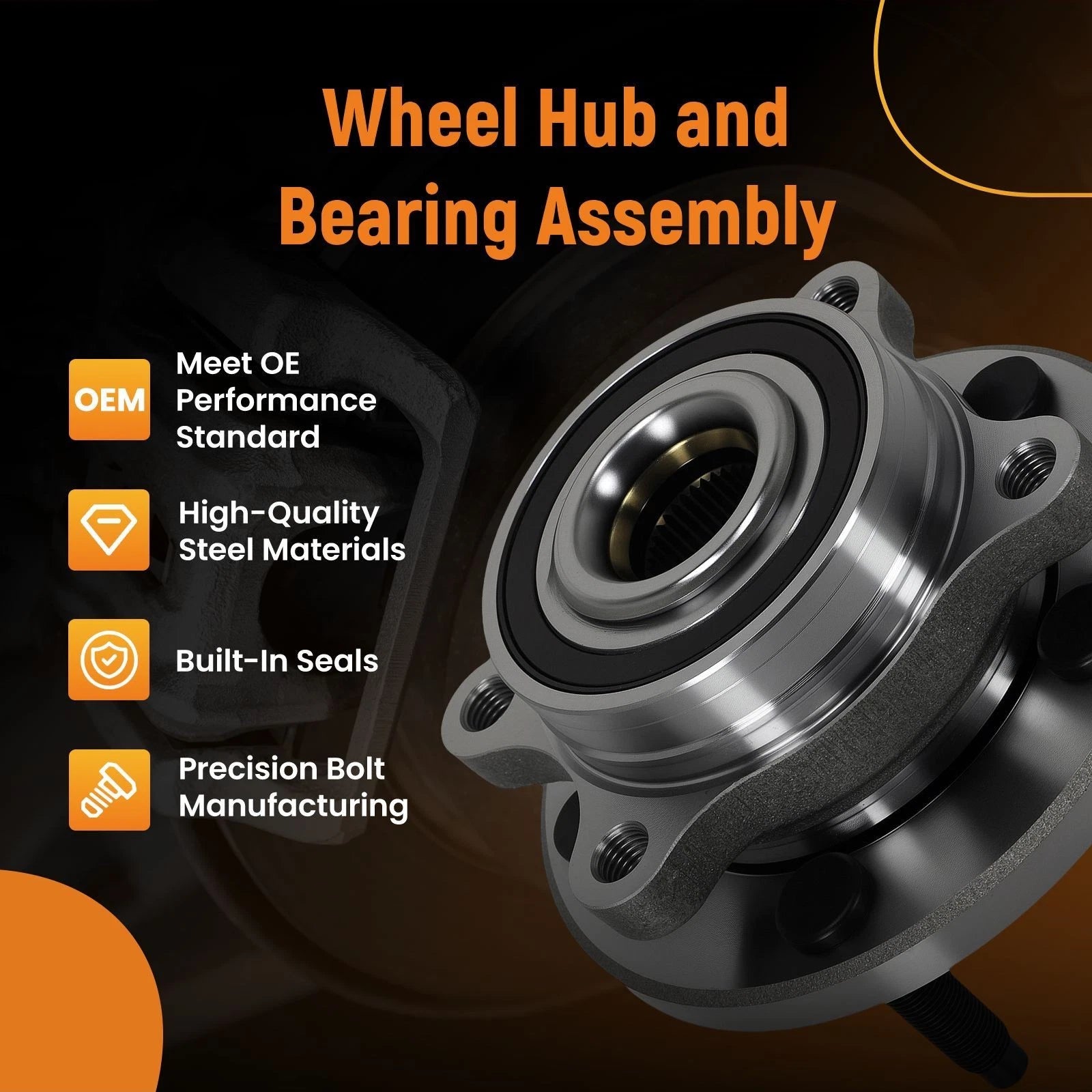 5-Bolt Rear Wheel Hub Kit for Ford Edge Lincoln MKT MKX (2007–2019)
