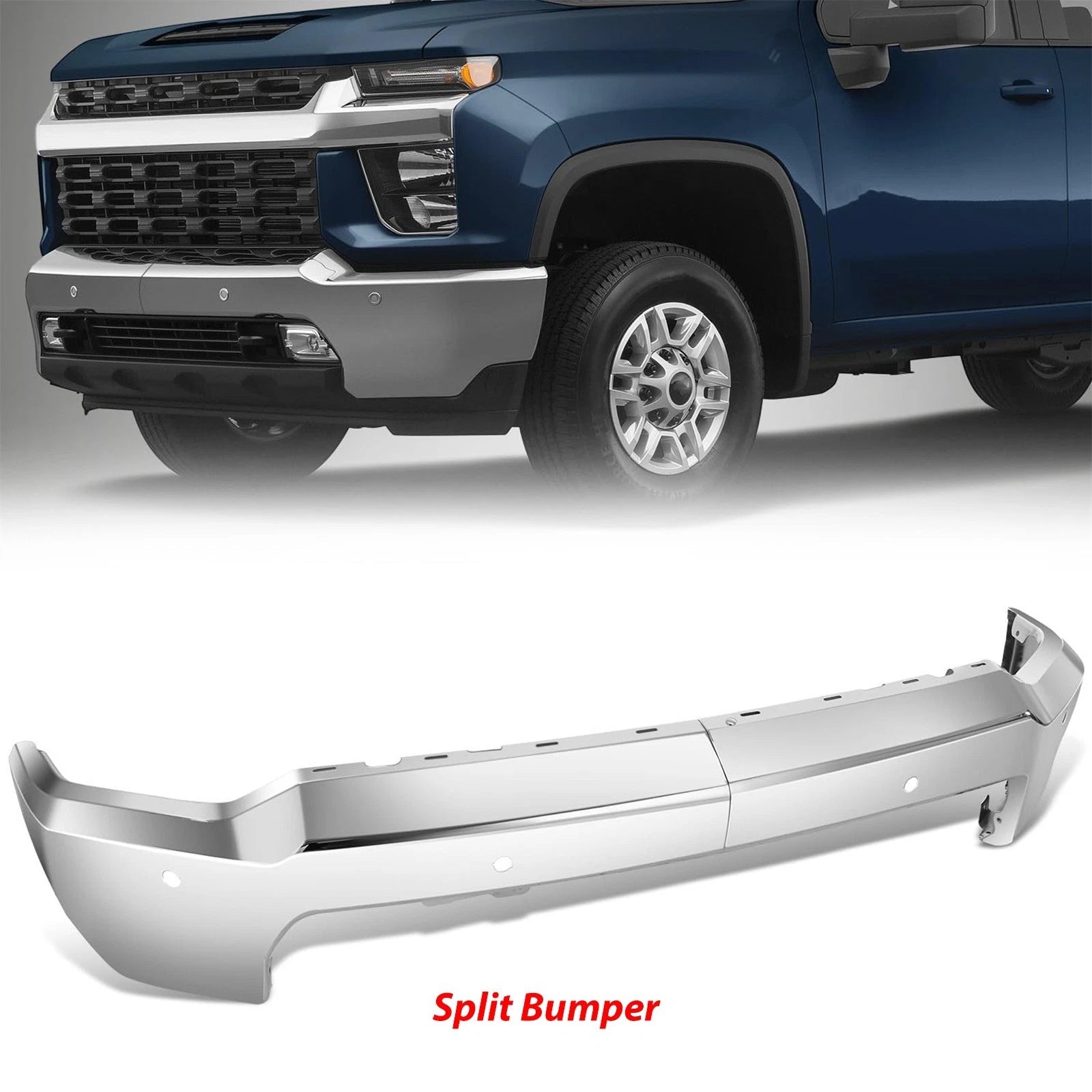 Chrome Front Bumper for Chevy Silverado 2500 HD 3500 HD (2020–2023)