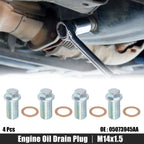Set of 4 M14x1.5 Engine Oil Drain Plug Screws w/ Seal Ring for Dodge