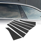 Set of 6 Car Pillar Window Trim Covers for Chevrolet Impala (2006–2013) Black Carbon Fiber