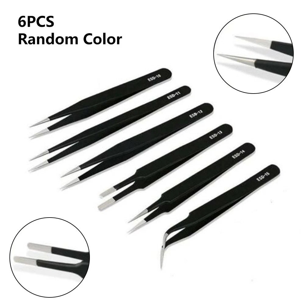 Stainless Steel Antistatic Precision Tweezers for Automotive Maintenance