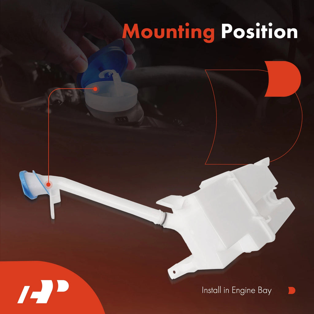 Windshield Washer Reservoir with Pump & Cap for Nissan Rogue (2014-2016)